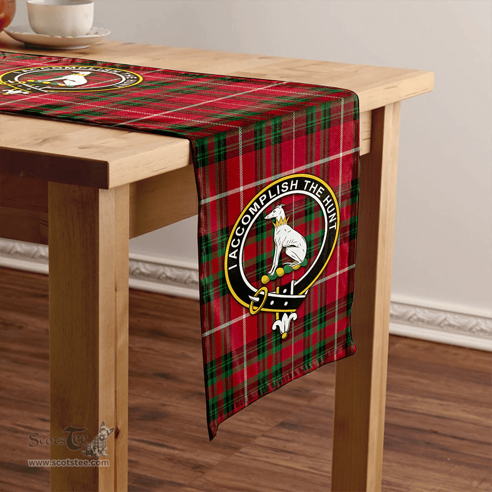 Scottish Hunter of Bute (Michael Maroon) Modern Clan Tartan Table Runner Clan Tartan Table Runner - Crest Classic Scottish Plaid Tartan Plaid