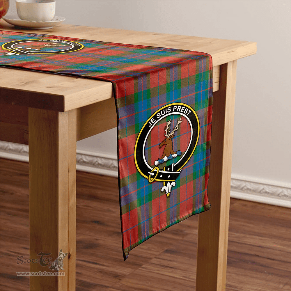 Scottish Fraser of Boblainy Hugh Ancient Clan Tartan Table Runner Clan Tartan Table Runner - Crest Classic Scottish Plaid Tartan Plaid