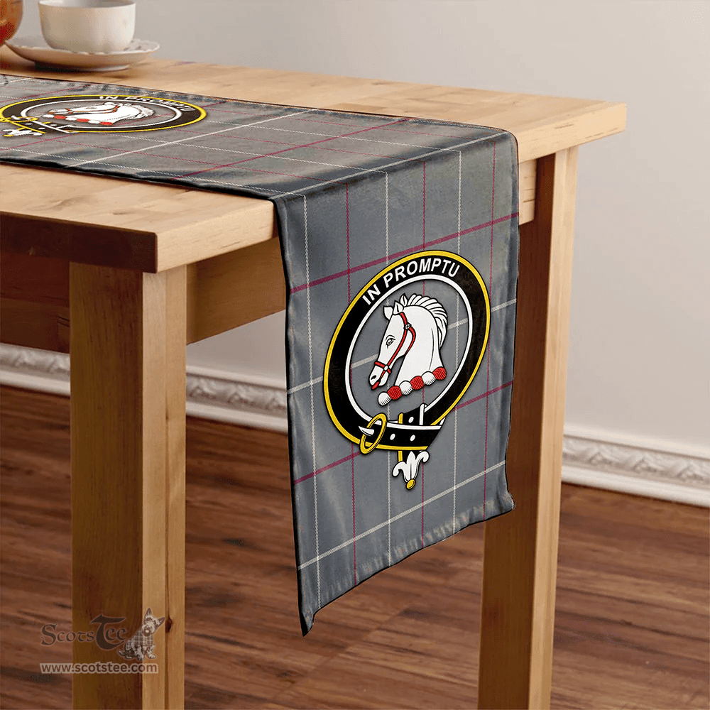 Scottish Dunbar of Pitgaveny Weathered Clan Tartan Table Runner Clan Tartan Table Runner - Crest Classic Scottish Plaid Tartan Plaid