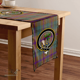 Scottish Laurie Weathered Clan Tartan Table Runner Clan Tartan Table Runner - Crest Classic Scottish Plaid Tartan Plaid