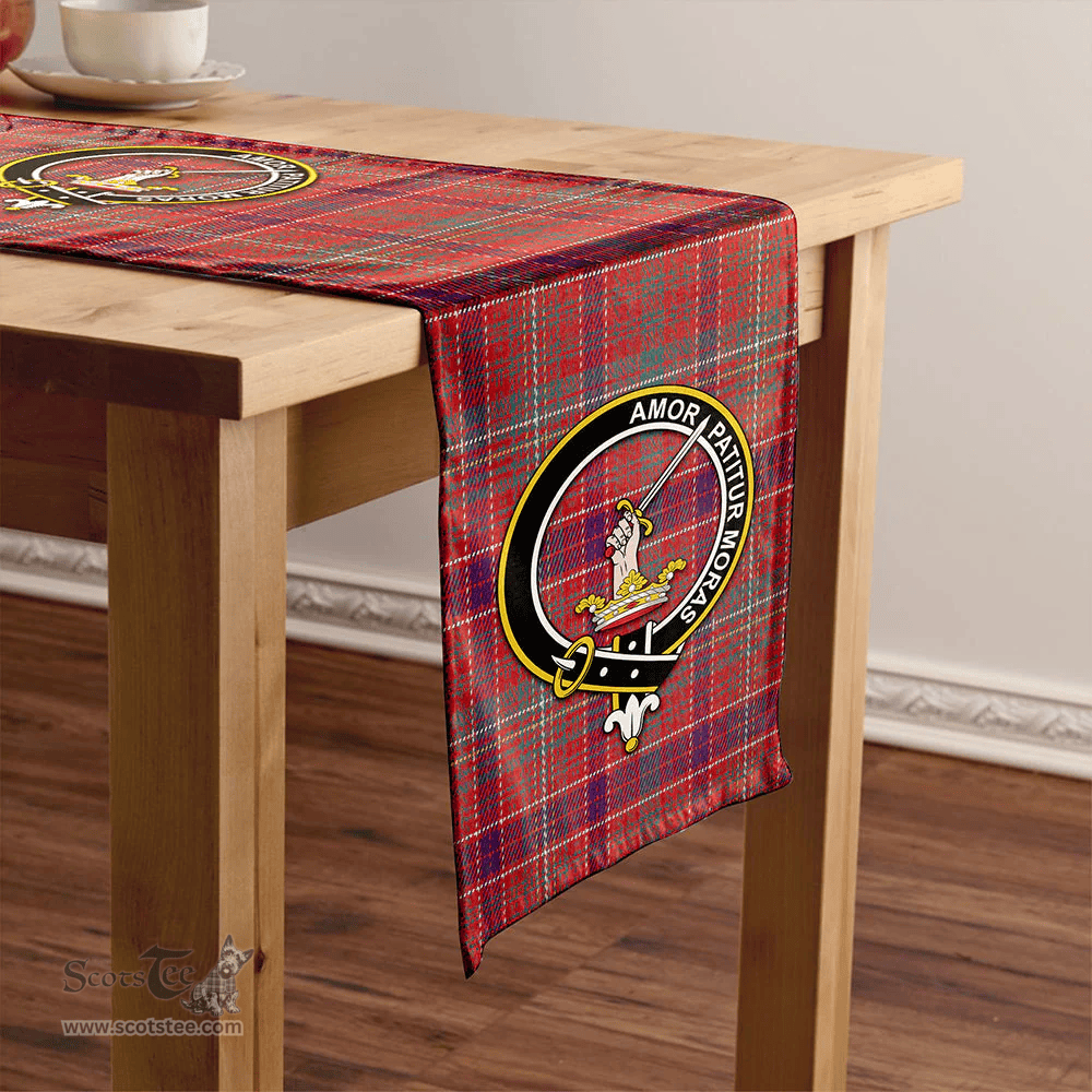 Scottish Lumsden Waistcoat Weathered Clan Tartan Table Runner Clan Tartan Table Runner - Crest Classic Scottish Plaid Tartan Plaid