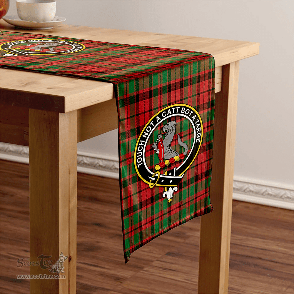 Scottish MacBean of Tomatin (MacBain of Tomatin) Ancient Clan Tartan Table Runner Clan Tartan Table Runner - Crest Classic Scottish Plaid Tartan Plaid