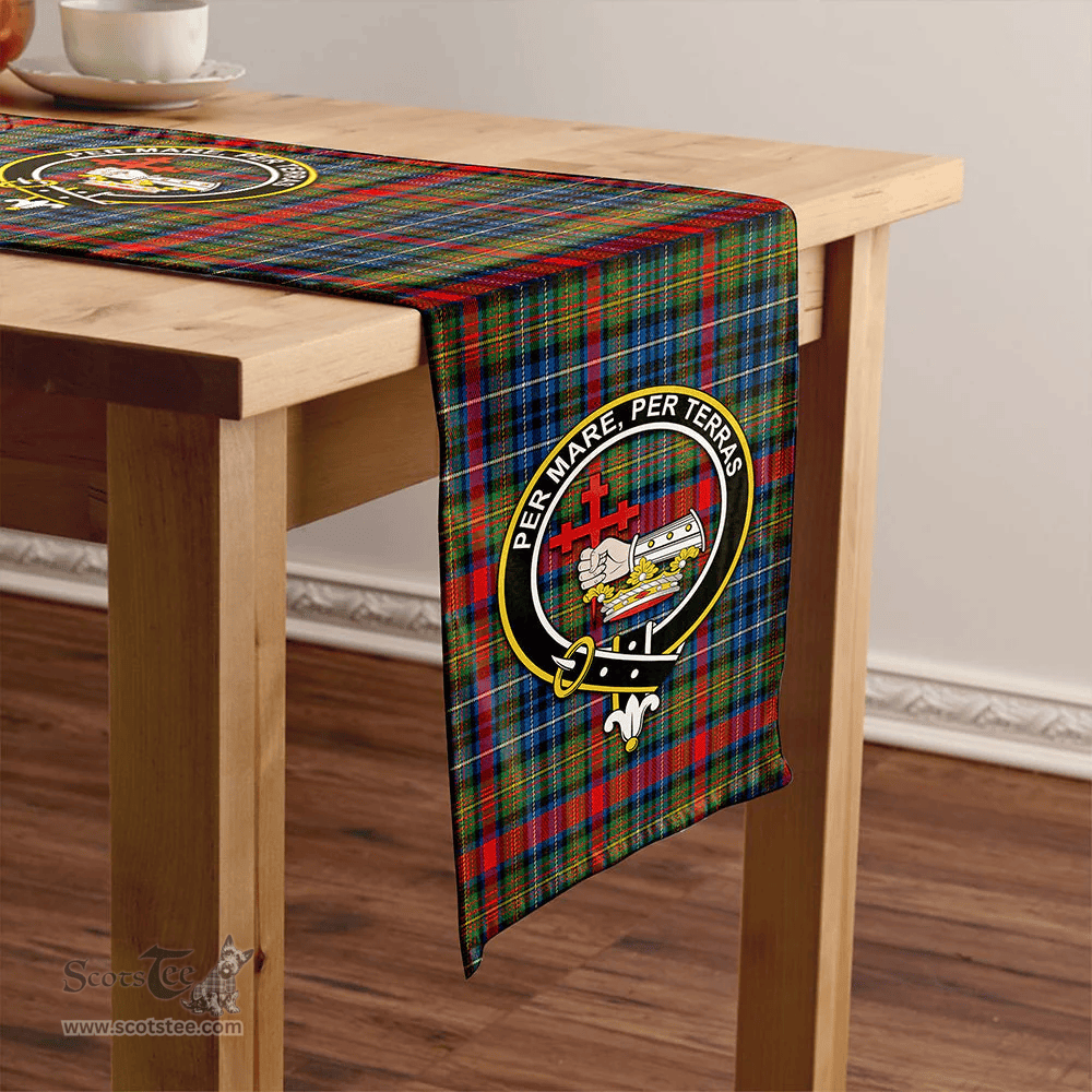 Scottish MacDonald of P.E. Island (Donald of P.E. Island) Modern Clan Tartan Table Runner Clan Tartan Table Runner - Crest Classic Scottish Plaid Tartan Plaid