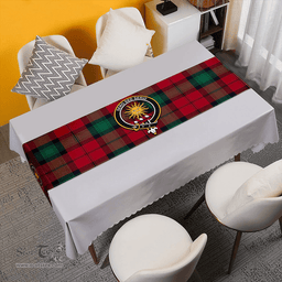 Scottish Kerr Modern Clan Tartan Table Runner Clan Tartan Table Runner - Crest Classic Scottish Plaid Tartan Plaid
