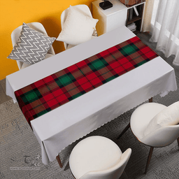 Scottish Kerr Modern Clan Tartan Table Runner Clan Tartan Table Runner - Crest Classic Scottish Plaid Tartan Plaid