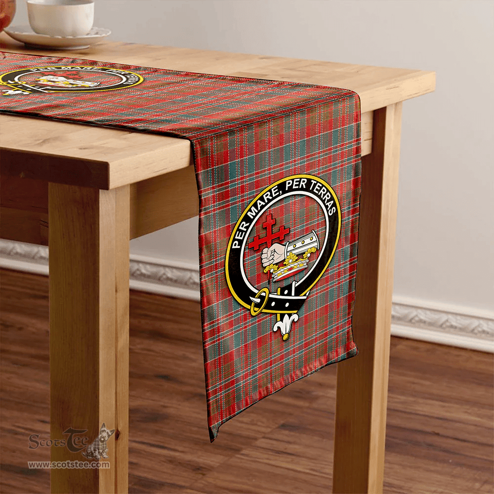 Scottish MacDonald of Boisdale (Donald Boisdale) Weathered Clan Tartan Table Runner Clan Tartan Table Runner - Crest Classic Scottish Plaid Tartan Plaid