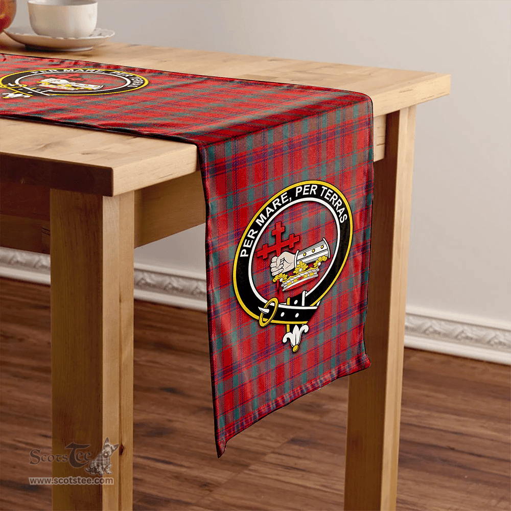 Scottish MacDonald of Aird & Valley (Donald of Aird & Valley) Weathered Clan Tartan Table Runner Clan Tartan Table Runner - Crest Classic Scottish Plaid Tartan Plaid