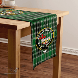 Scottish MacDonald Lord of the Isles; Hunting Modern Clan Tartan Table Runner Clan Tartan Table Runner - Crest Classic Scottish Plaid Tartan Plaid