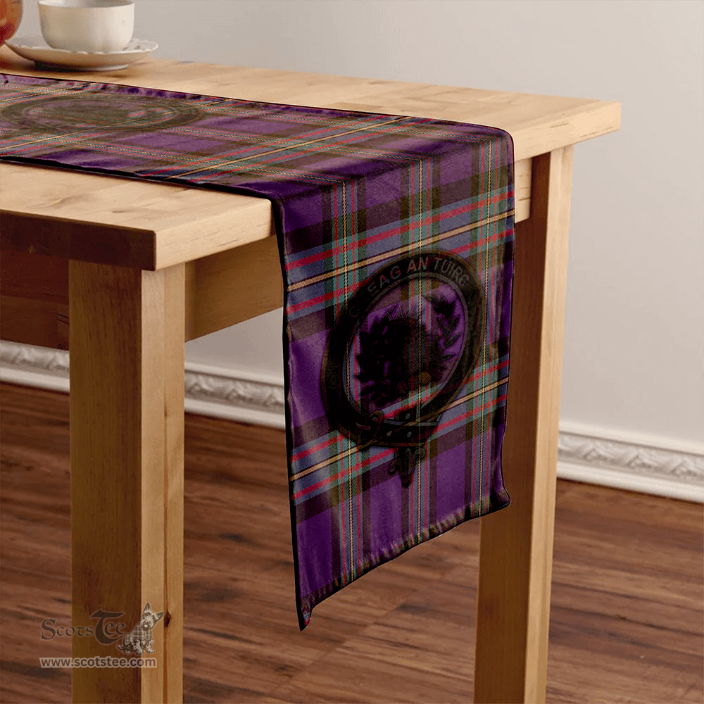 Scottish MacLaren of Broich Weathered Clan Tartan Table Runner Clan Tartan Table Runner - Crest Classic Scottish Plaid Tartan Plaid