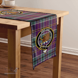 Scottish Leslie of the Hebrides Weathered Clan Tartan Table Runner Clan Tartan Table Runner - Crest Classic Scottish Plaid Tartan Plaid