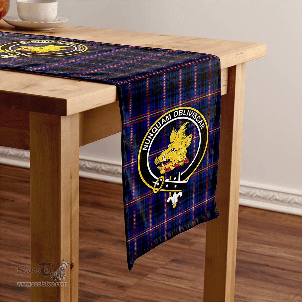 Scottish MacIver of Strome Modern Clan Tartan Table Runner Clan Tartan Table Runner - Crest Classic Scottish Plaid Tartan Plaid