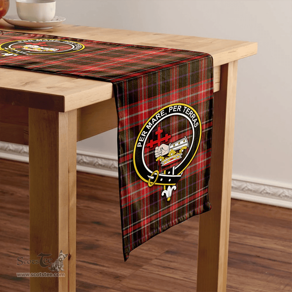 Scottish MacDonald Sir John A (Donald Sir John A) Weathered Clan Tartan Table Runner Clan Tartan Table Runner - Crest Classic Scottish Plaid Tartan Plaid
