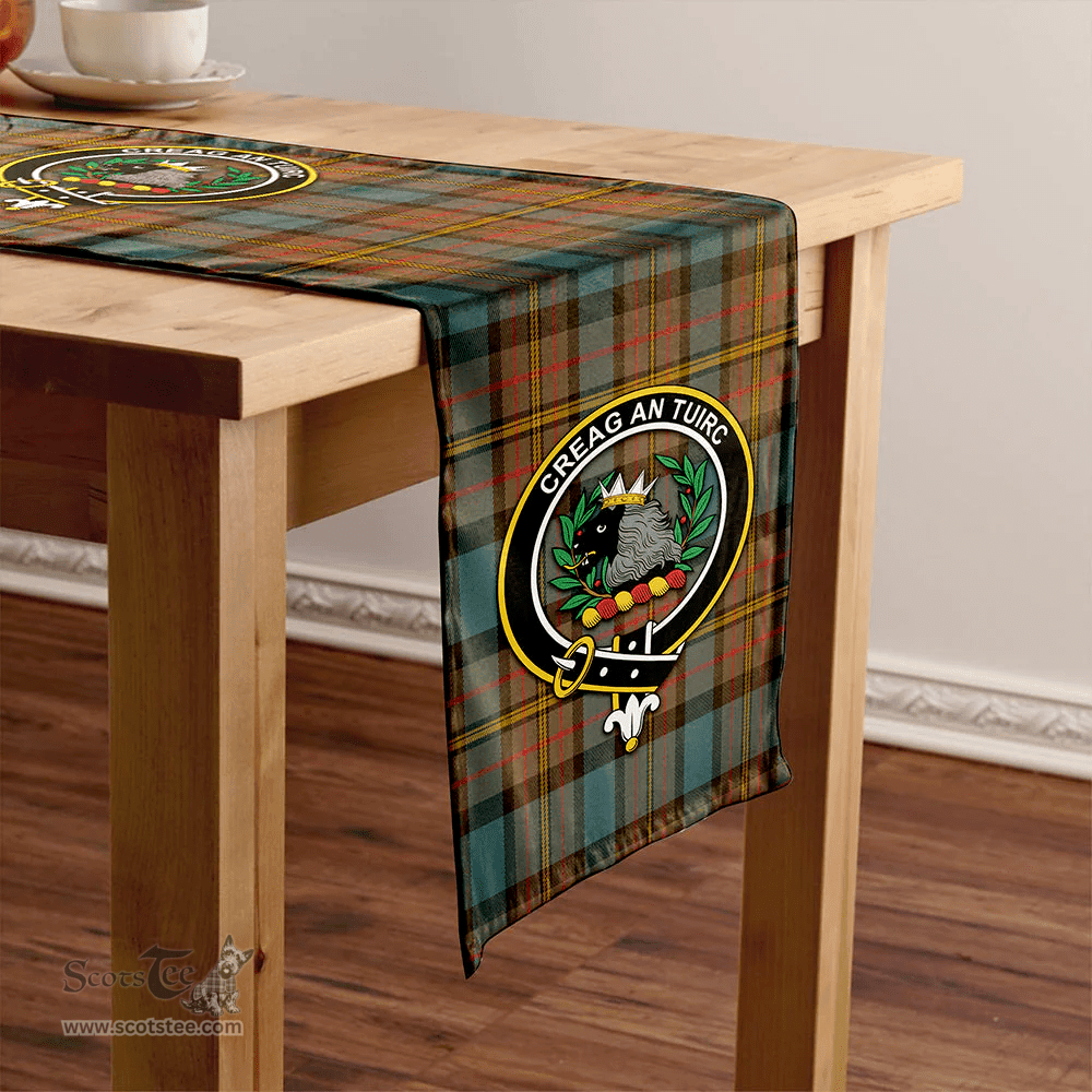Scottish MacLaren Weathered Clan Tartan Table Runner Clan Tartan Table Runner - Crest Classic Scottish Plaid Tartan Plaid