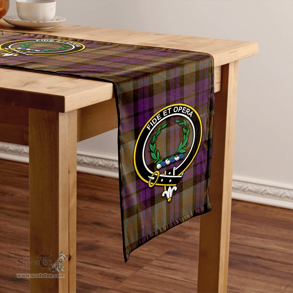 Scottish MacArthur of Milton Weathered Clan Tartan Table Runner Clan Tartan Table Runner - Crest Classic Scottish Plaid Tartan Plaid