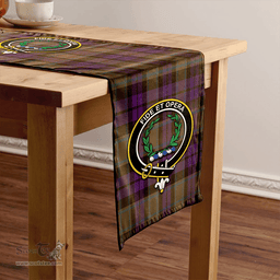 Scottish MacArthur of Milton Weathered Clan Tartan Table Runner Clan Tartan Table Runner - Crest Classic Scottish Plaid Tartan Plaid