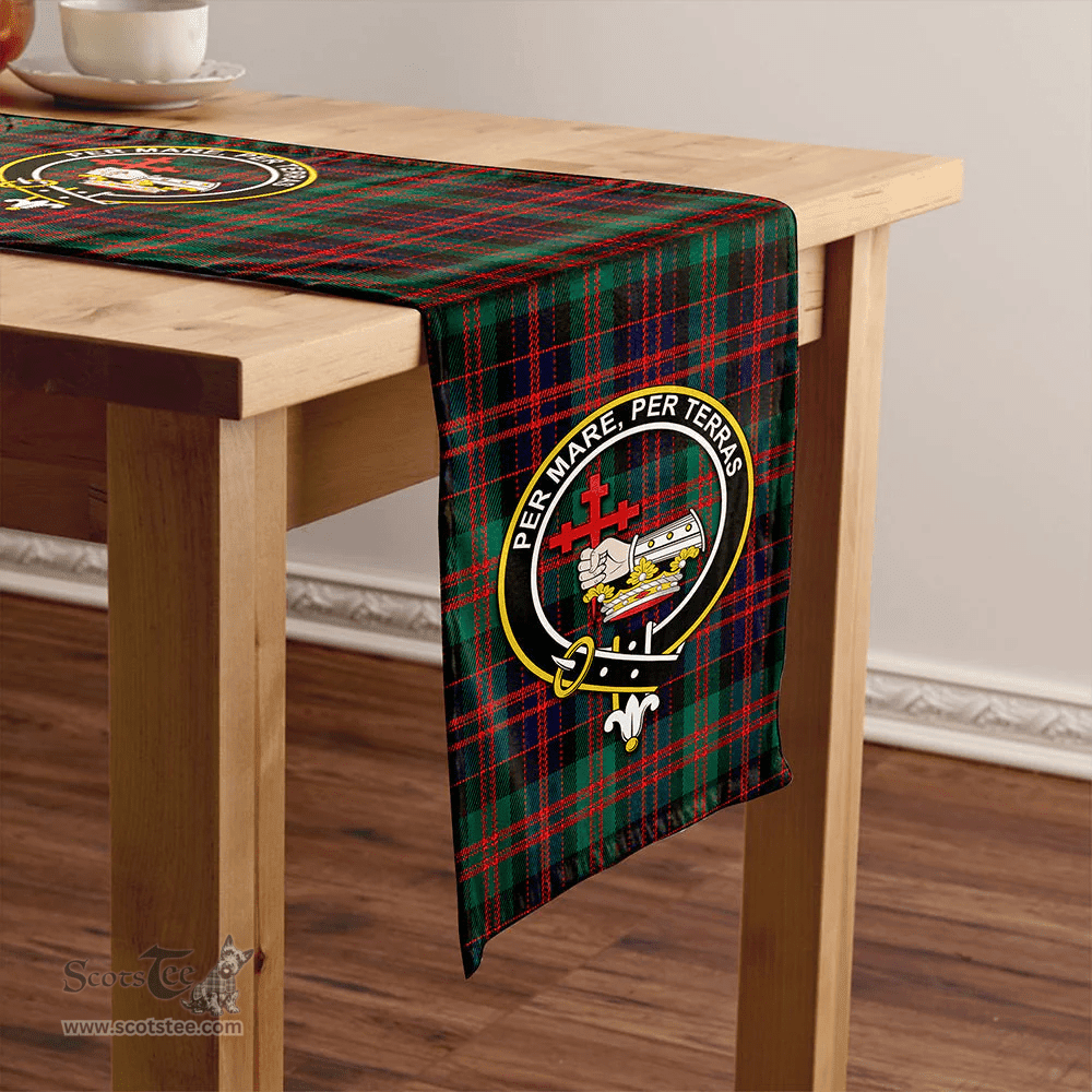 Scottish MacDonald (Donald) Modern Clan Tartan Table Runner Clan Tartan Table Runner - Crest Classic Scottish Plaid Tartan Plaid