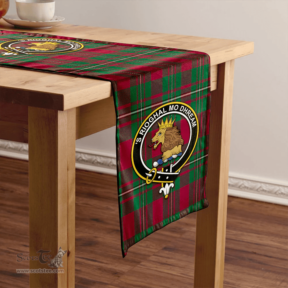 Scottish MacGregor of Cardney (Gregor of Cardney) Modern Clan Tartan Table Runner Clan Tartan Table Runner - Crest Classic Scottish Plaid Tartan Plaid