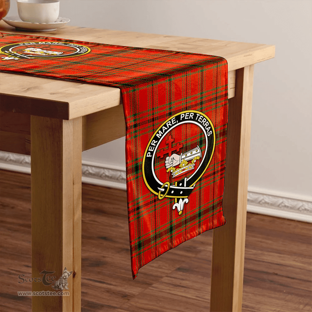 Scottish MacDonald of Belfinlay Ancient Clan Tartan Table Runner Clan Tartan Table Runner - Crest Classic Scottish Plaid Tartan Plaid
