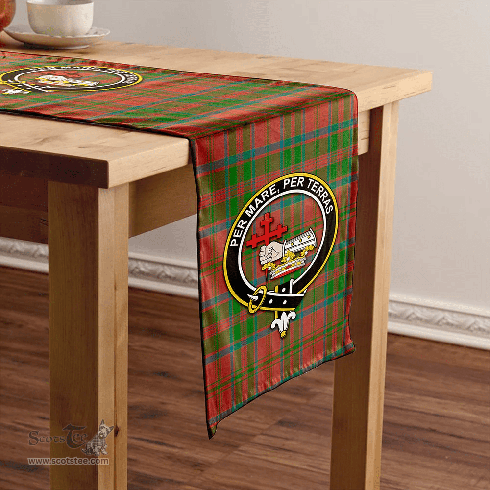 Scottish MacDonald of Glencoe (Donald of Glencoe) Ancient Clan Tartan Table Runner Clan Tartan Table Runner - Crest Classic Scottish Plaid Tartan Plaid