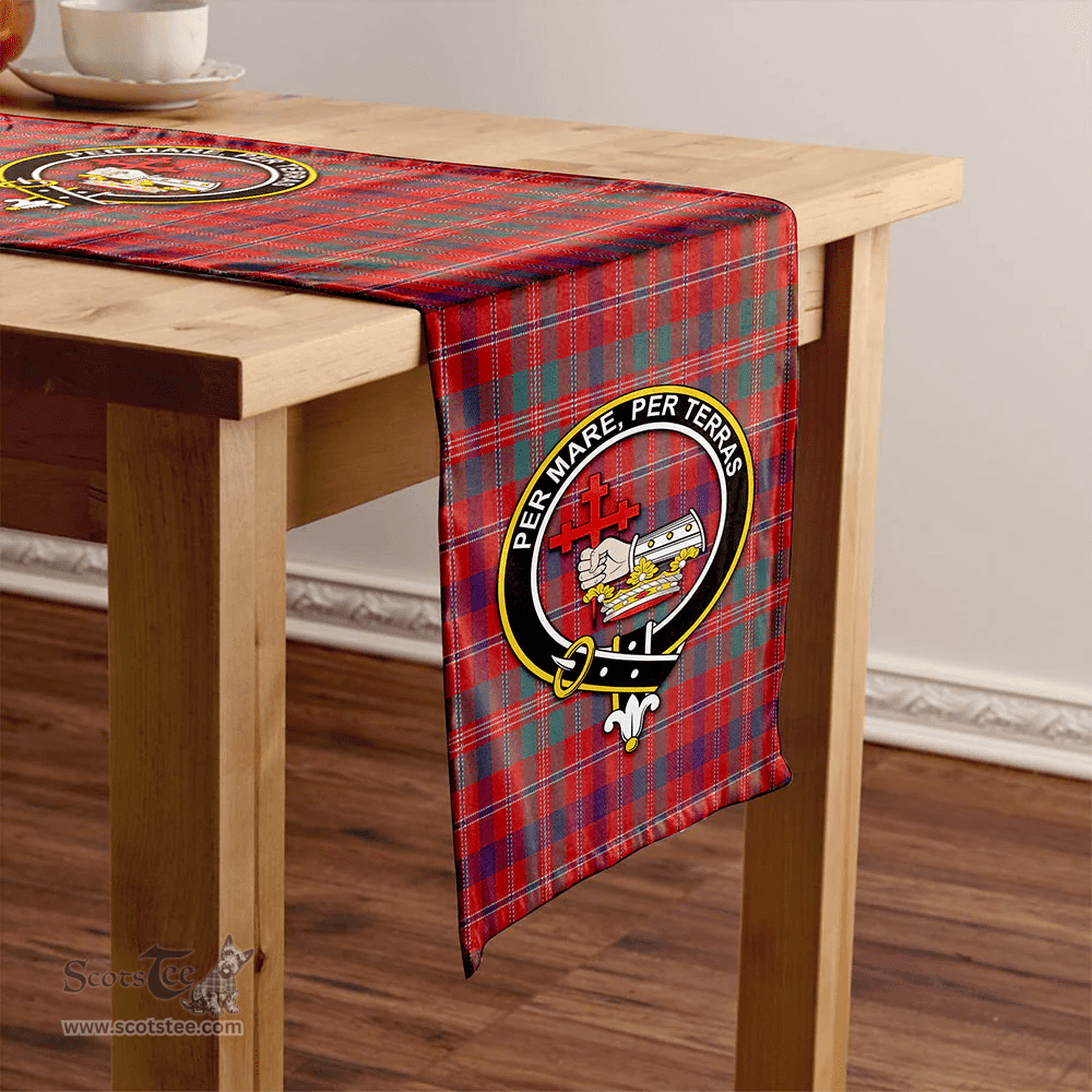 Scottish MacDonald of Glenaladale (Donald of Glenaladale) Weathered Clan Tartan Table Runner Clan Tartan Table Runner - Crest Classic Scottish Plaid Tartan Plaid