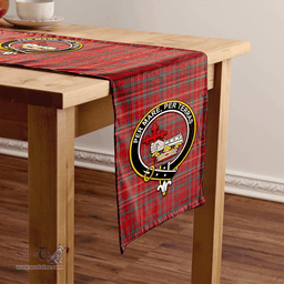 Scottish MacDonald of Staffa (Donald of Staffa) Weathered Clan Tartan Table Runner Clan Tartan Table Runner - Crest Classic Scottish Plaid Tartan Plaid
