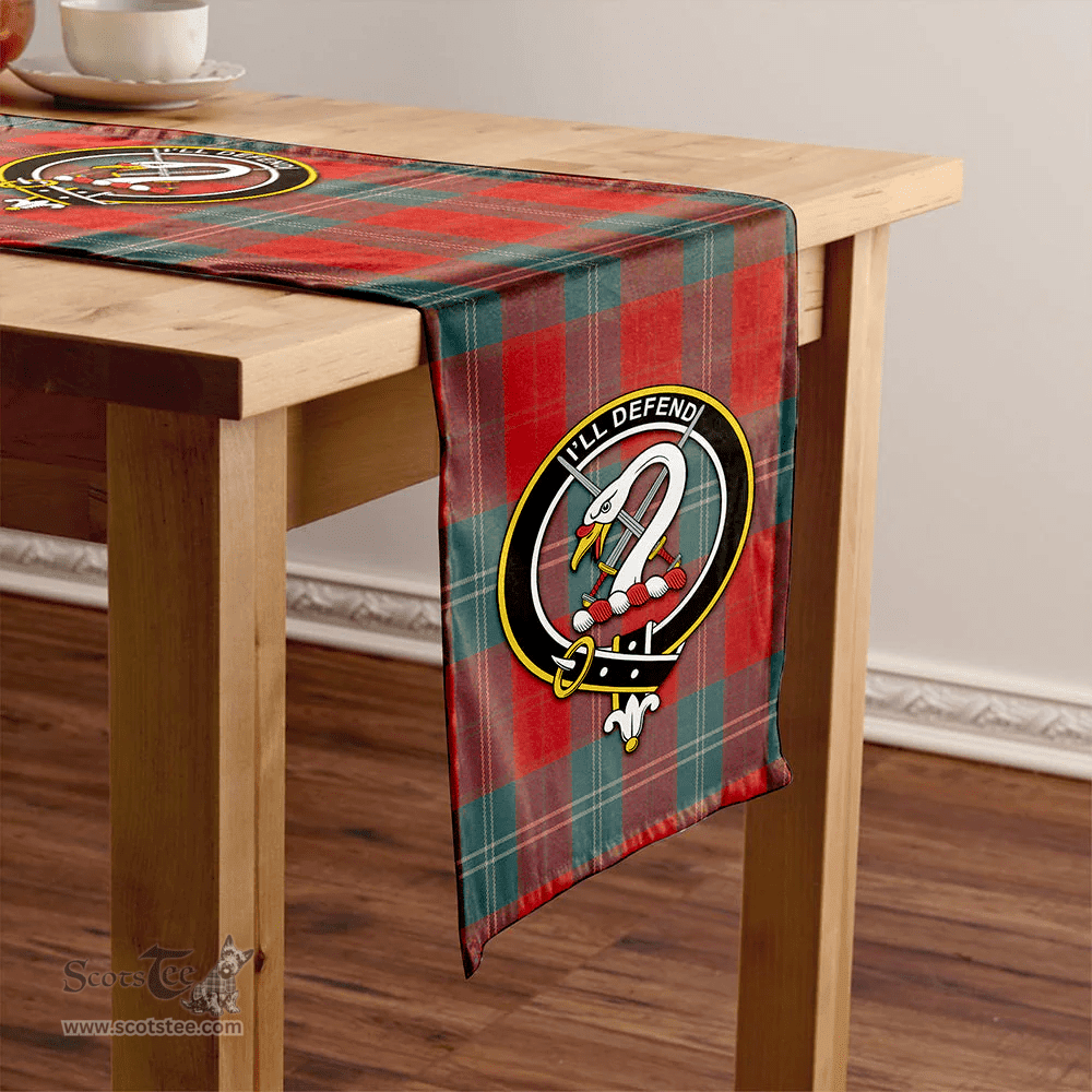 Scottish Lennox Weathered Clan Tartan Table Runner Clan Tartan Table Runner - Crest Classic Scottish Plaid Tartan Plaid