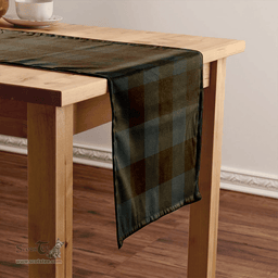 Scottish Robin Hood (MacGregor/Gregor Rob Roy Hunting) Weathered Clan Tartan Table Runner Clan Tartan Table Runner - Crest Classic Scottish Plaid Tartan Plaid