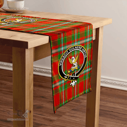 Scottish Stewart of Fingask Ancient Clan Tartan Table Runner Clan Tartan Table Runner - Crest Classic Scottish Plaid Tartan Plaid