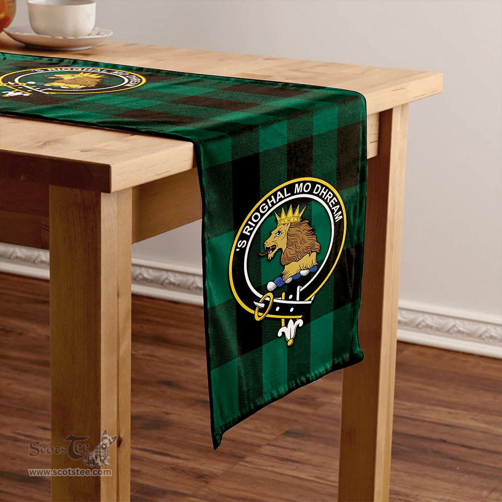 Scottish Robin Hood (MacGregor/Gregor Rob Roy Hunting) Modern Clan Tartan Table Runner Clan Tartan Table Runner - Crest Classic Scottish Plaid Tartan Plaid