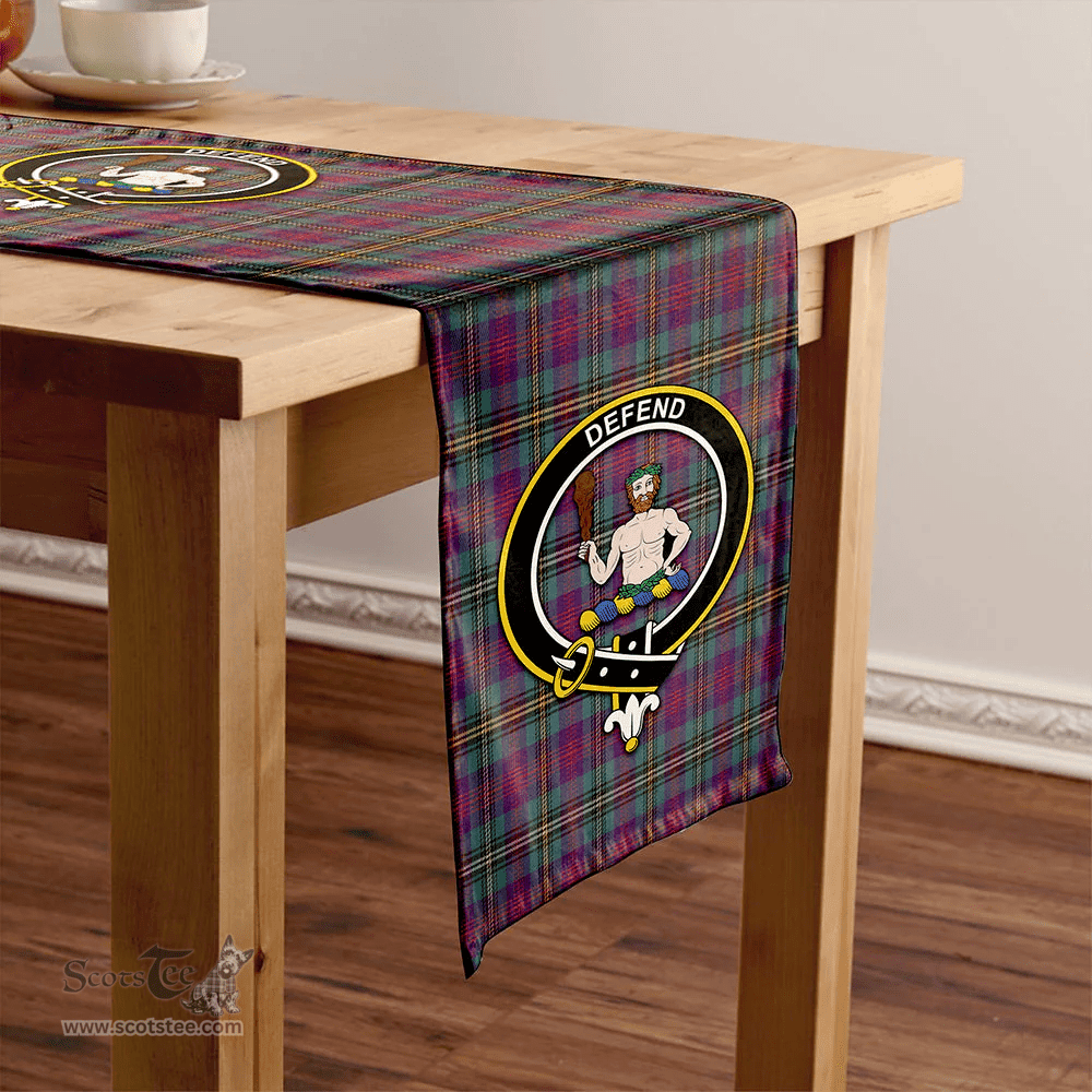 Scottish Wood Weathered Clan Tartan Table Runner Clan Tartan Table Runner - Crest Classic Scottish Plaid Tartan Plaid