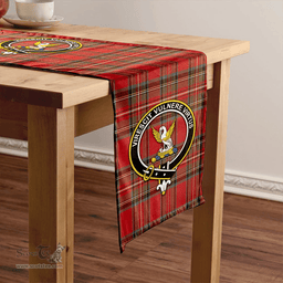 Scottish Stewart Royal (Royal Stewart) Weathered Clan Tartan Table Runner Clan Tartan Table Runner - Crest Classic Scottish Plaid Tartan Plaid