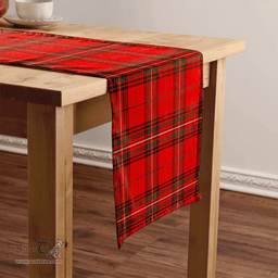 Scottish Stewart of Rothesay Modern Clan Tartan Table Runner Clan Tartan Table Runner - Crest Classic Scottish Plaid Tartan Plaid