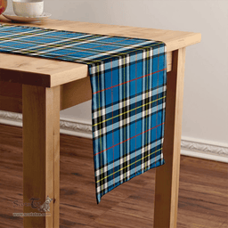 Scottish Thomson Blue (MacThomas Blue/Thompson Dress) Modern Clan Tartan Table Runner Clan Tartan Table Runner - Crest Classic Scottish Plaid Tartan Plaid