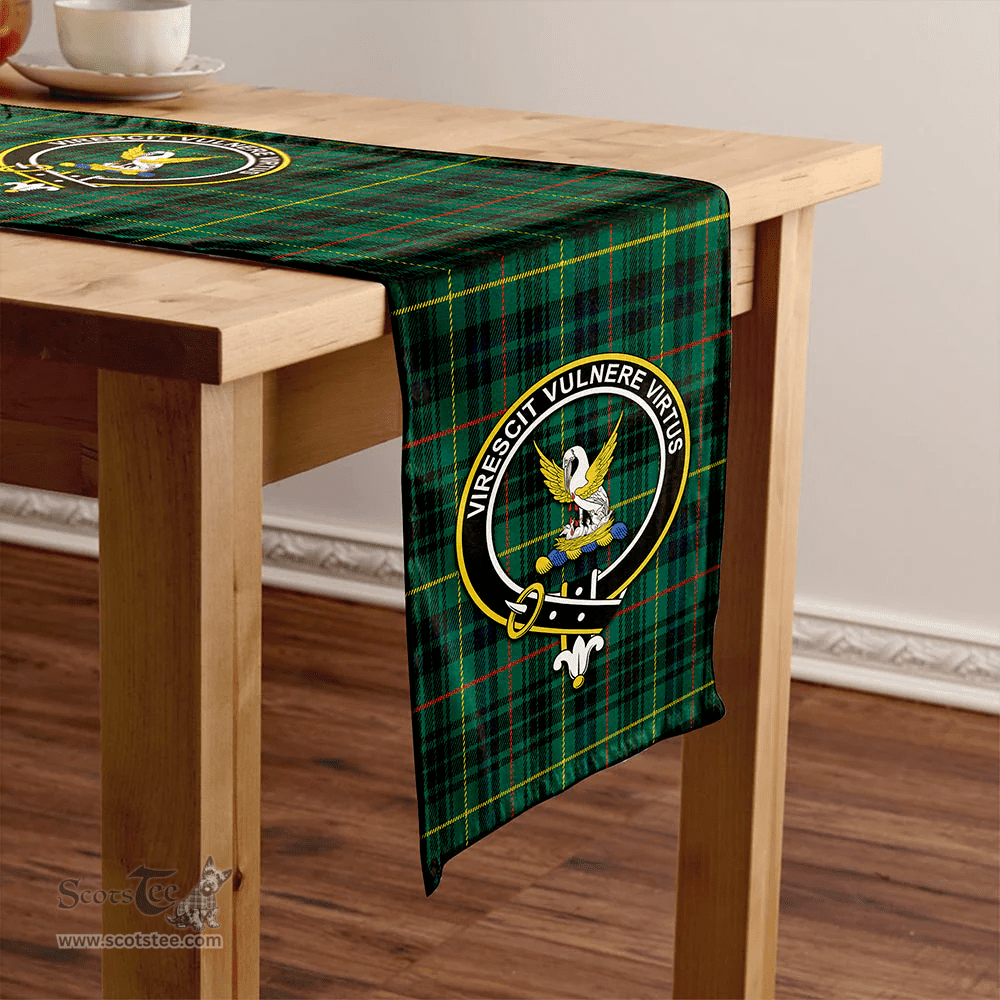 Scottish Stewart Hunting Modern Clan Tartan Table Runner Clan Tartan Table Runner - Crest Classic Scottish Plaid Tartan Plaid