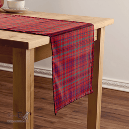 Scottish MacLeod of Tullibardine (Red MacLeod) Weathered Clan Tartan Table Runner Clan Tartan Table Runner - Crest Classic Scottish Plaid Tartan Plaid