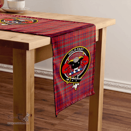 Scottish MacLeod of Tullibardine (Red MacLeod) Weathered Clan Tartan Table Runner Clan Tartan Table Runner - Crest Classic Scottish Plaid Tartan Plaid