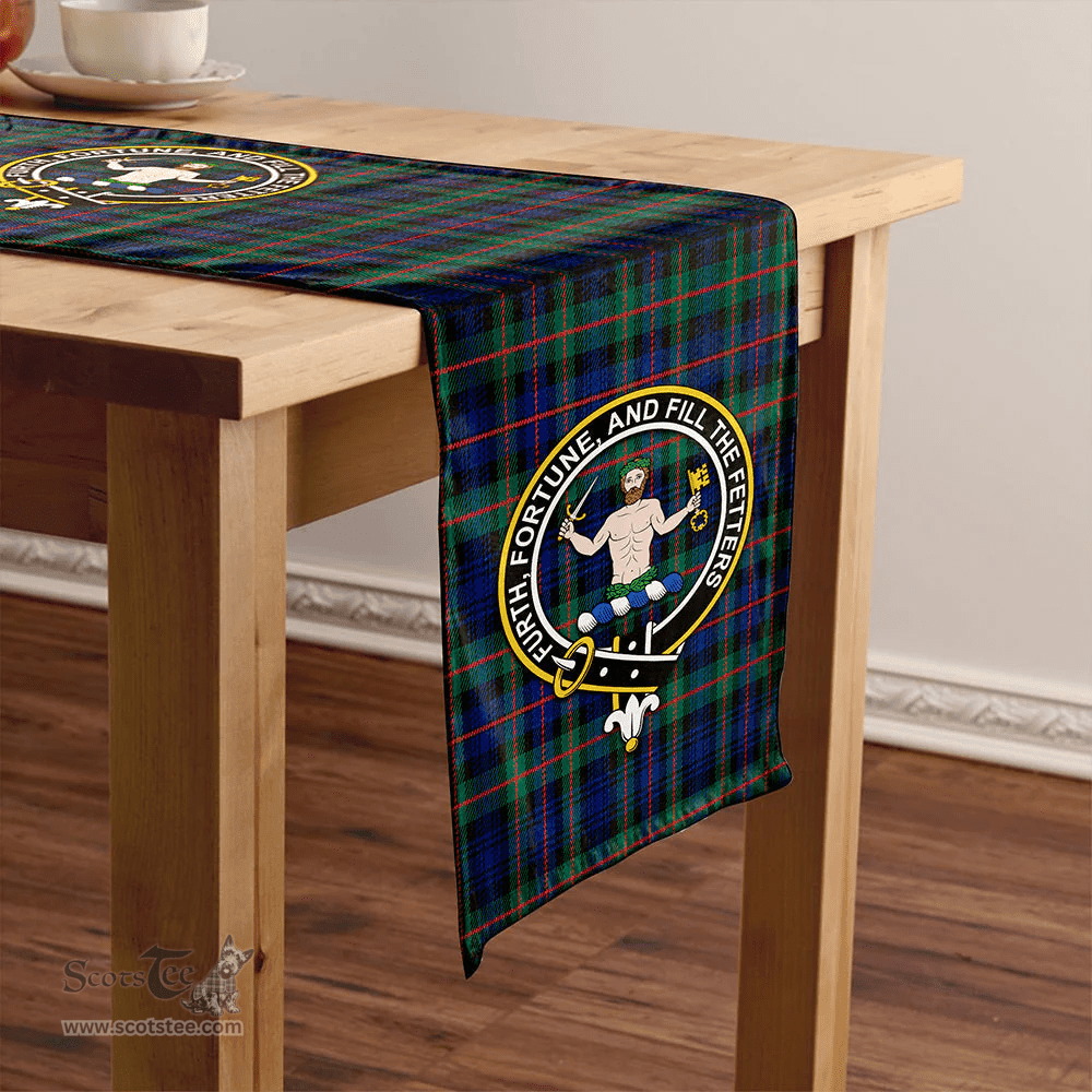 Scottish Murray of Atholl (Murray) Modern Clan Tartan Table Runner Clan Tartan Table Runner - Crest Classic Scottish Plaid Tartan Plaid