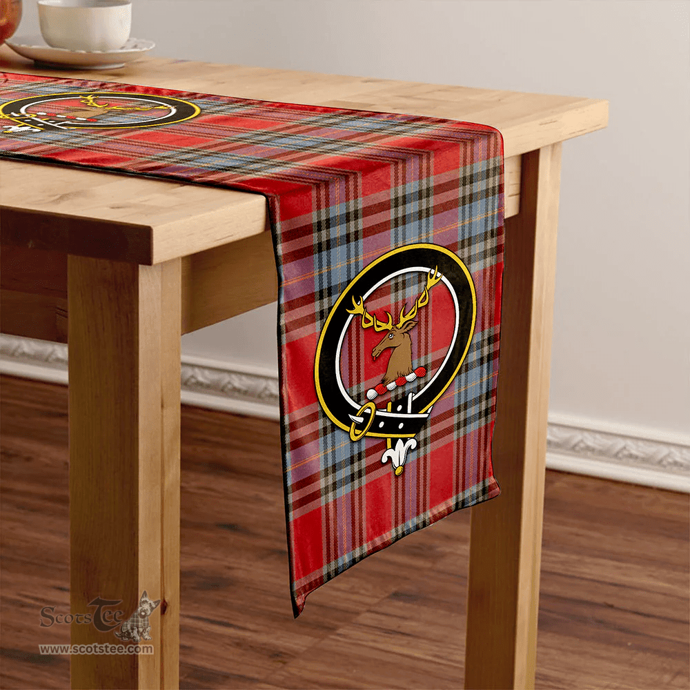 Scottish MacLeay Weathered Clan Tartan Table Runner Clan Tartan Table Runner - Crest Classic Scottish Plaid Tartan Plaid