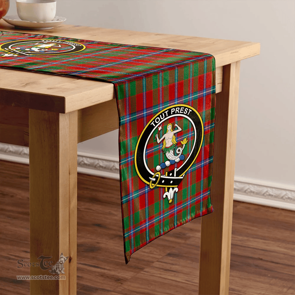 Scottish Murray of Abercairney Portrait (Murray of Abercairney; Portrait) Modern Clan Tartan Table Runner Clan Tartan Table Runner - Crest Classic Scottish Plaid Tartan Plaid
