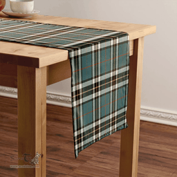 Scottish Thomson Blue (MacThomas Blue/Thompson Dress) Weathered Clan Tartan Table Runner Clan Tartan Table Runner - Crest Classic Scottish Plaid Tartan Plaid
