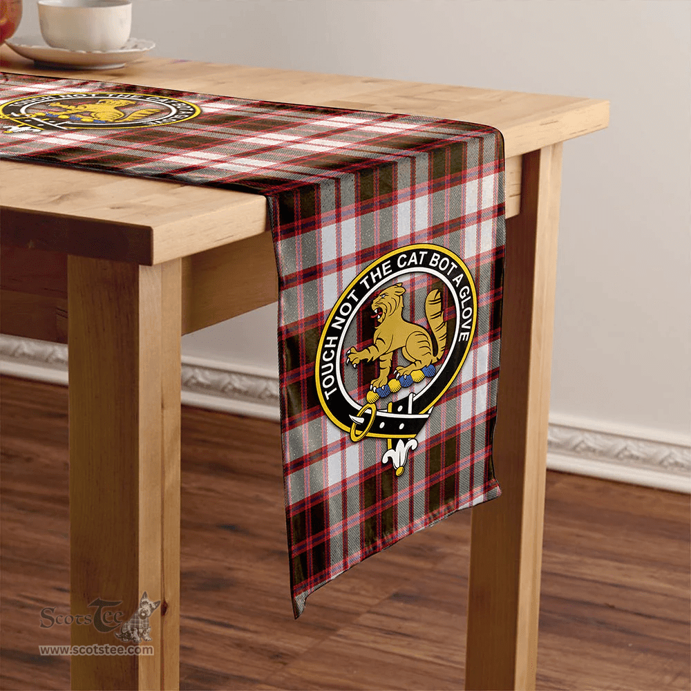 Scottish MacPherson of Pitmain Weathered Clan Tartan Table Runner Clan Tartan Table Runner - Crest Classic Scottish Plaid Tartan Plaid