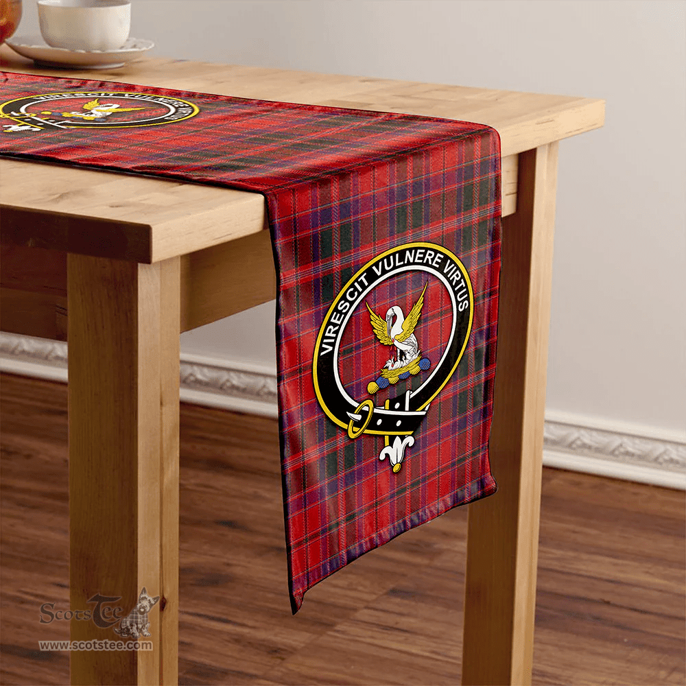 Scottish Stewart of Ardshiel Weathered Clan Tartan Table Runner Clan Tartan Table Runner - Crest Classic Scottish Plaid Tartan Plaid