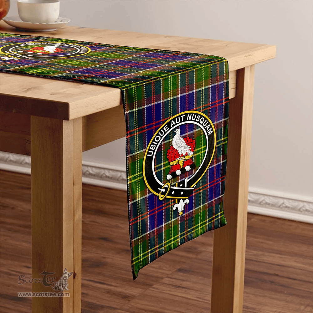 Scottish Whitefoord Modern Clan Tartan Table Runner Clan Tartan Table Runner - Crest Classic Scottish Plaid Tartan Plaid