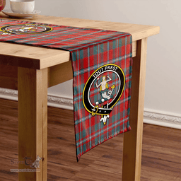 Scottish Murray of Abercairney Portrait (Murray of Abercairney; Portrait) Weathered Clan Tartan Table Runner Clan Tartan Table Runner - Crest Classic Scottish Plaid Tartan Plaid
