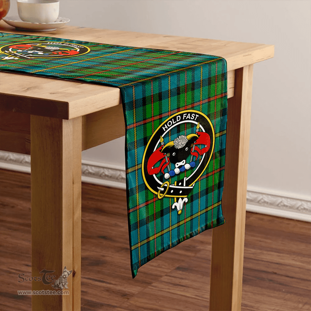 Scottish MacLeod of Harris (MacLeod Hunting) Ancient Clan Tartan Table Runner Clan Tartan Table Runner - Crest Classic Scottish Plaid Tartan Plaid