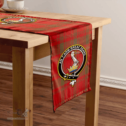 Scottish MacQuarrie (MacGuarie) Weathered Clan Tartan Table Runner Clan Tartan Table Runner - Crest Classic Scottish Plaid Tartan Plaid