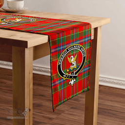 Scottish Stewart of Fingask Modern Clan Tartan Table Runner Clan Tartan Table Runner - Crest Classic Scottish Plaid Tartan Plaid