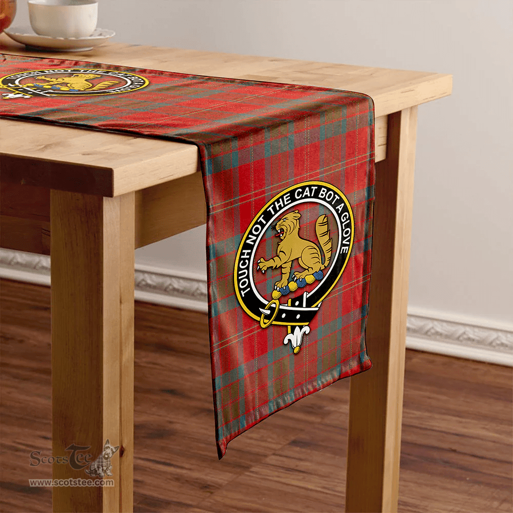 Scottish MacPherson of Cluny Weathered Clan Tartan Table Runner Clan Tartan Table Runner - Crest Classic Scottish Plaid Tartan Plaid