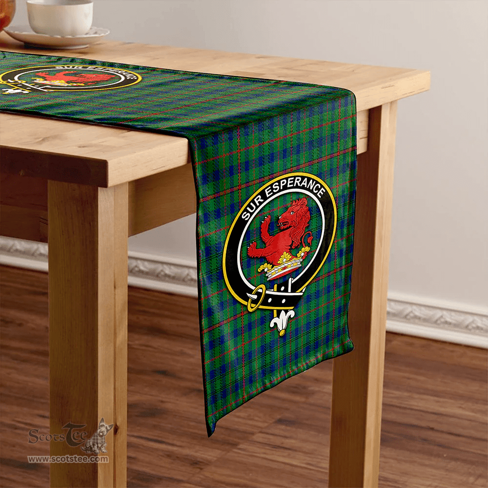 Scottish Moncrieffe of Atholl Modern Clan Tartan Table Runner Clan Tartan Table Runner - Crest Classic Scottish Plaid Tartan Plaid