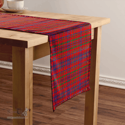 Scottish MacLeod of Tullibardine (Red MacLeod) Modern Clan Tartan Table Runner Clan Tartan Table Runner - Crest Classic Scottish Plaid Tartan Plaid